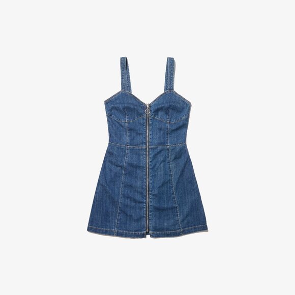 H&M Denim Mini Dress with Zip Front - Picture 1 of 3